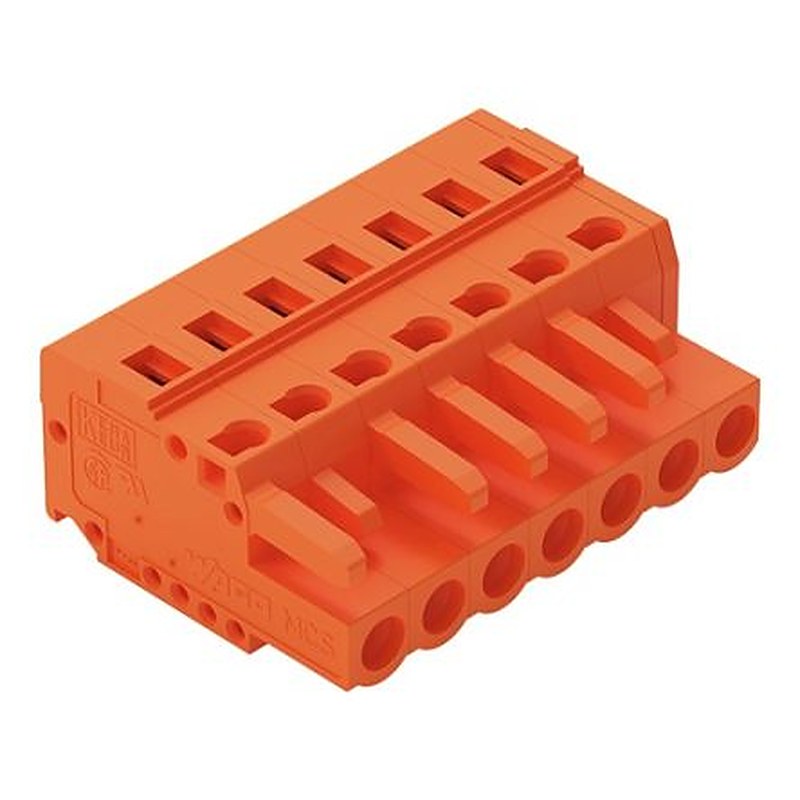 WAGO 231 Series Snap-in Pluggable Connector Female Cage Clamp, 7-Pole, 16A, 7-Way