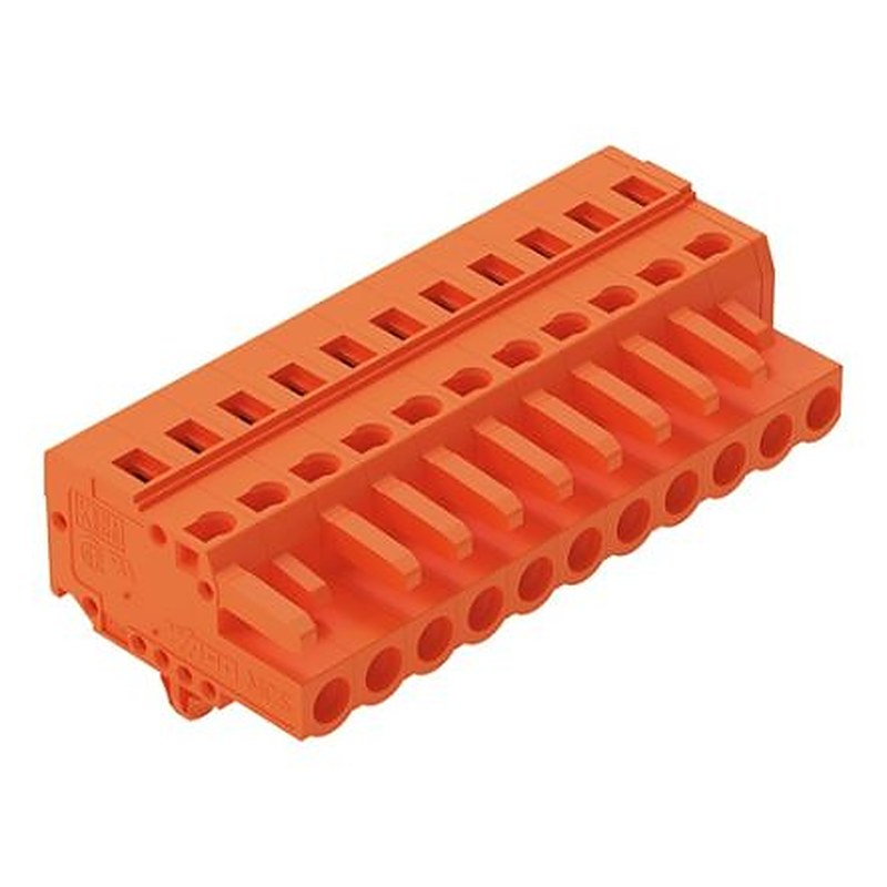WAGO 231 Series Snap-in Pluggable Connector Female Cage Clamp, 11-Pole, 16A, 11-Way