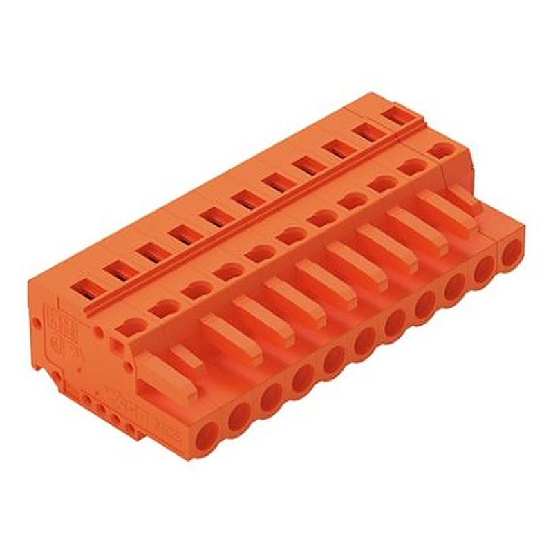 WAGO 231 Series Snap-in Pluggable Connector Female Cage Clamp, 11-Pole, 16A, 11-Way