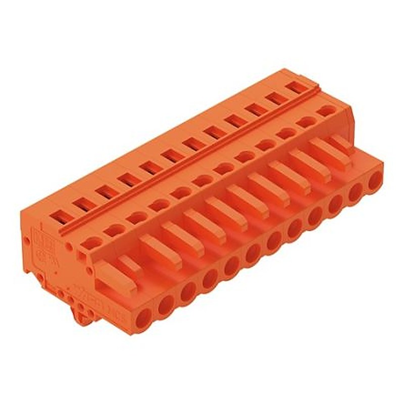 WAGO 231 Series Snap-in Pluggable Connector Female Cage Clamp, 12-Pole, 16A, 12-Way