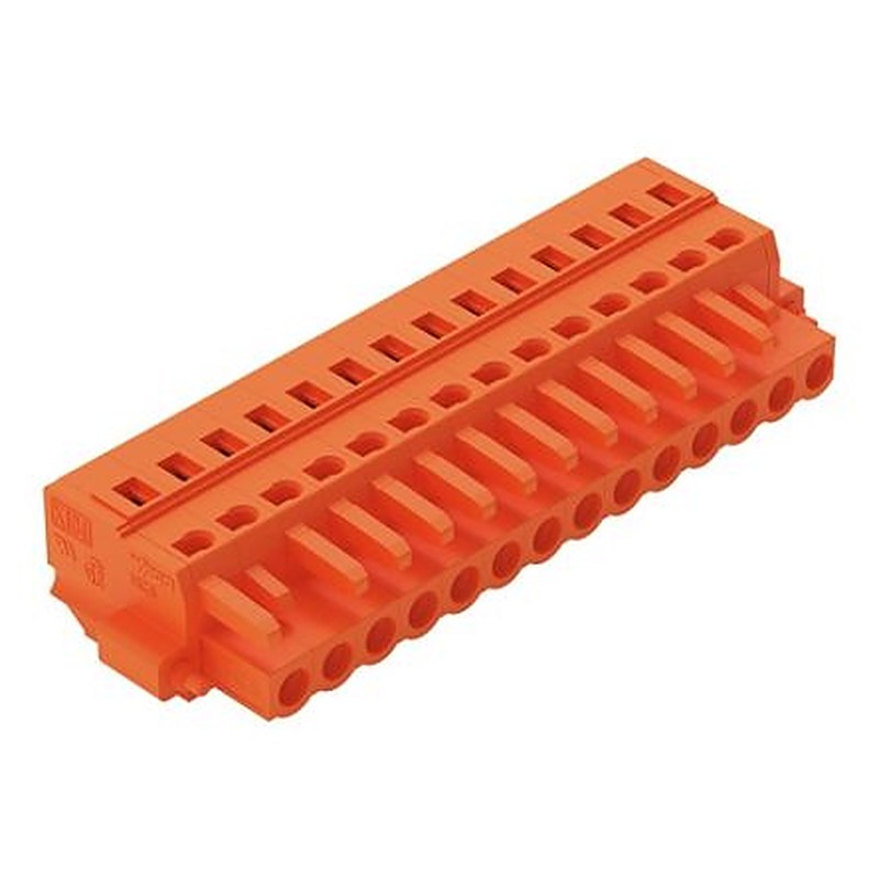 WAGO 231 Series Snap-in Pluggable Connector Female Cage Clamp, 14-Pole, 16A, 14-Way
