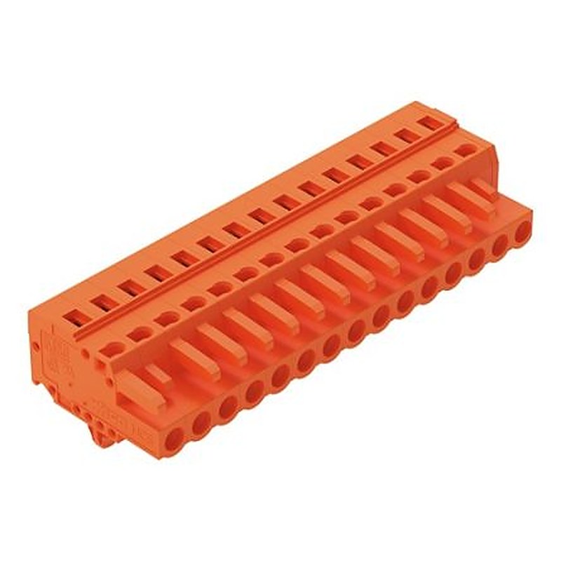 WAGO 231 Series Snap-in Pluggable Connector Female Cage Clamp, 15-Pole, 16A, 15-Way