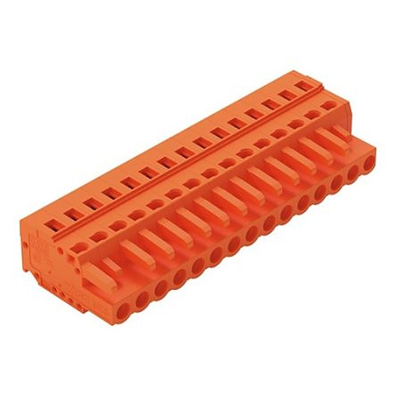 WAGO 231 Series Snap-in Pluggable Connector Female Cage Clamp, 15-Pole, 16A, 15-Way