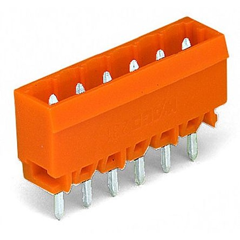 WAGO 231 Series Straight PCB PCB Header, 6 Contact(s), 5.08 mm Pitch, 1 Row, Shrouded