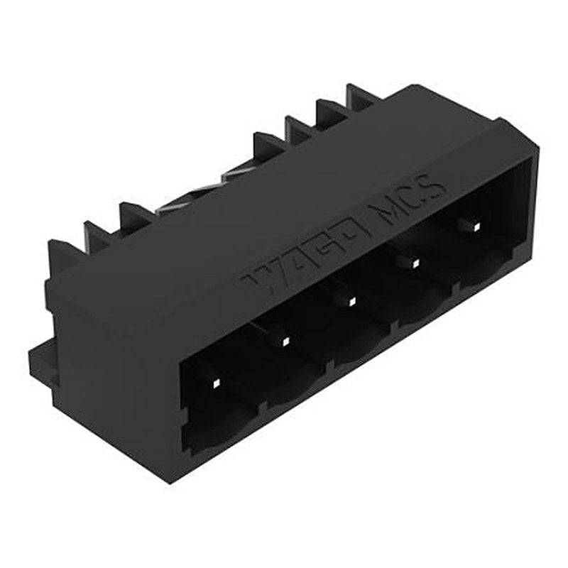 WAGO 231 Series Angled Horizontal and Vertical Mount PCB Header, 5 Contact(s), 5 mm Pitch, 1 Row, Shrouded