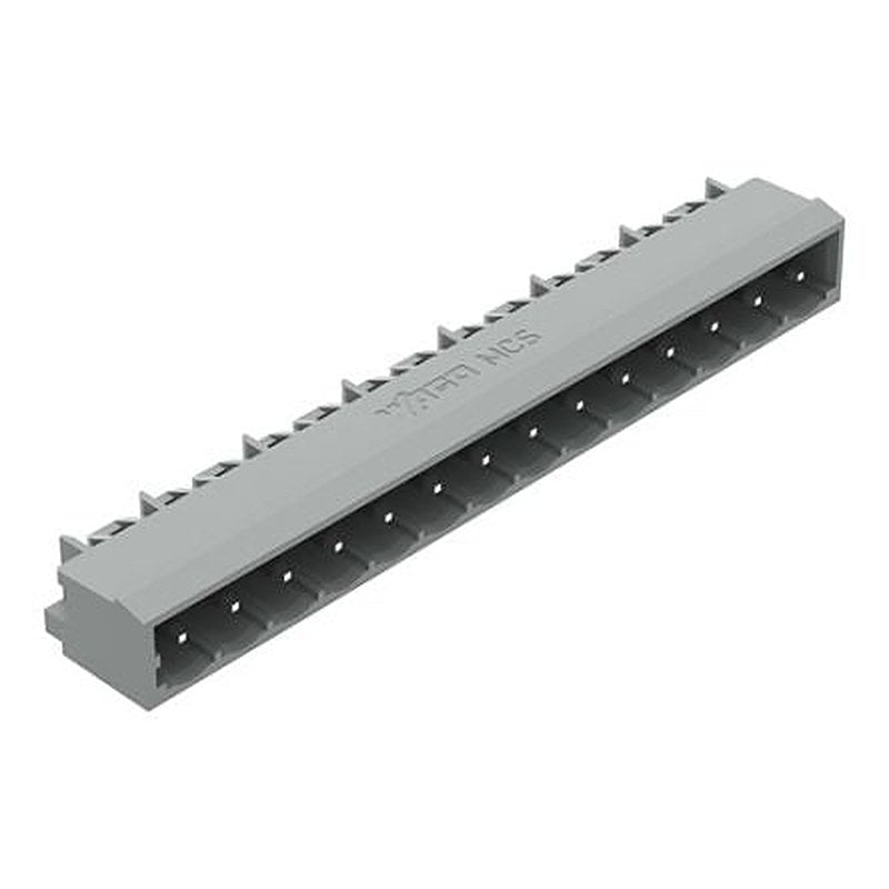 WAGO 231 Series Angled Horizontal and Vertical Mount PCB Header, 14 Contact(s), 5 mm Pitch, 1 Row, Shrouded