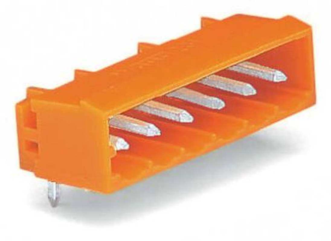 WAGO 231 Series Angled Horizontal and Vertical Mount PCB Header, 6 Contact(s), 5.08 mm Pitch, 1 Row
