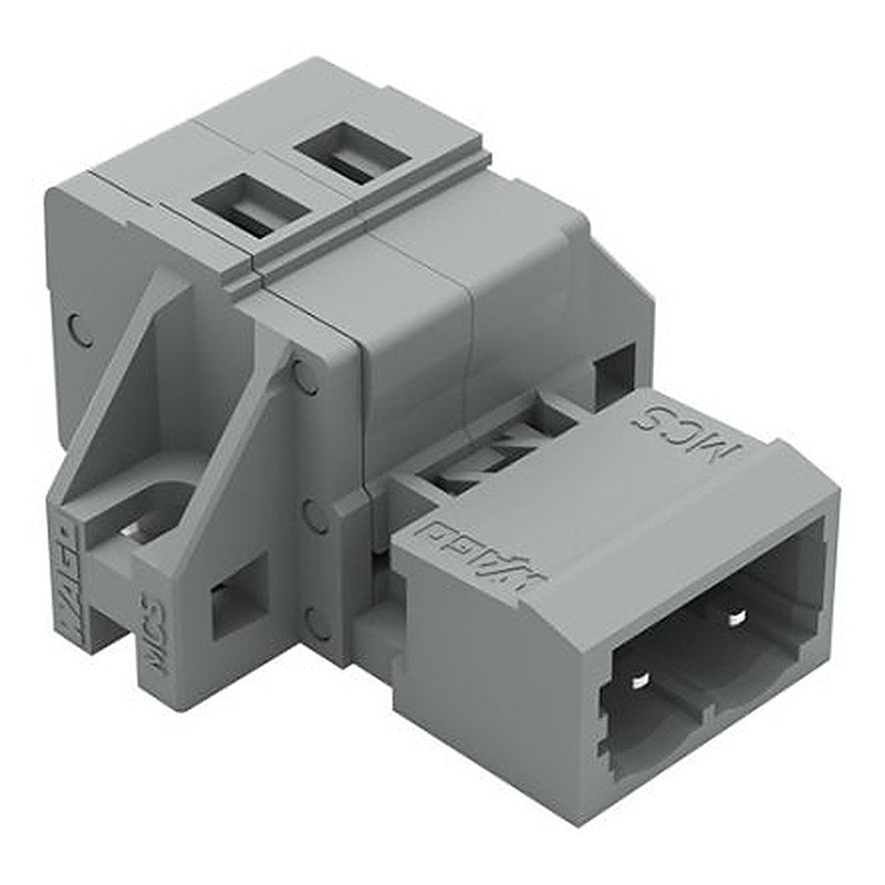 WAGO 231 Series Feed Through Connector Male Cage Clamp, 2-Pole, 12A, 2-Way