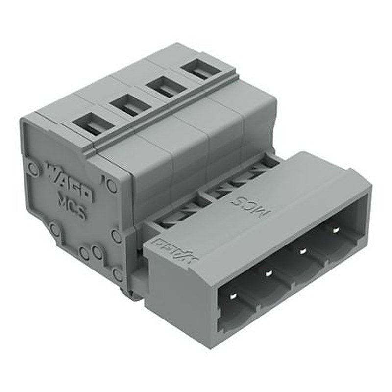 WAGO 231 Series Snap-in Pluggable Connector Male Cage Clamp, 4-Pole, 12A, 4-Way