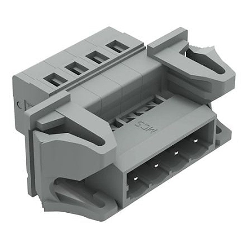 WAGO 231 Series Snap-in Pluggable Connector Male Cage Clamp, 4-Pole, 12A, 4-Way
