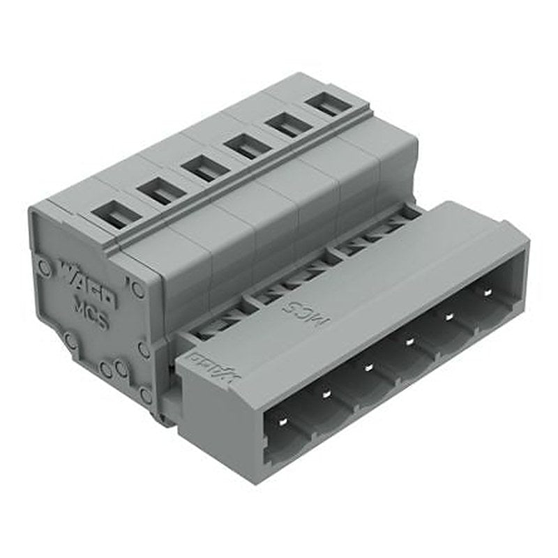 WAGO 231 Series Snap-in Connector Male Cage Clamp, 6-Pole, 12A, 6-Way