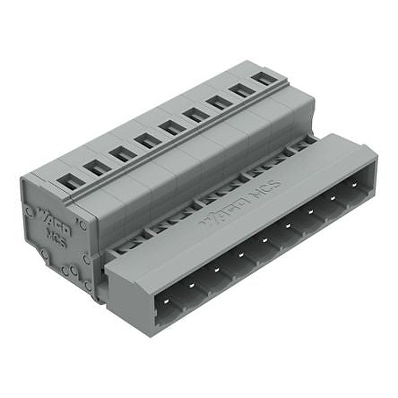 WAGO 231 Series Snap-in Pluggable Connector Male Cage Clamp, 9-Pole, 12A, 9-Way