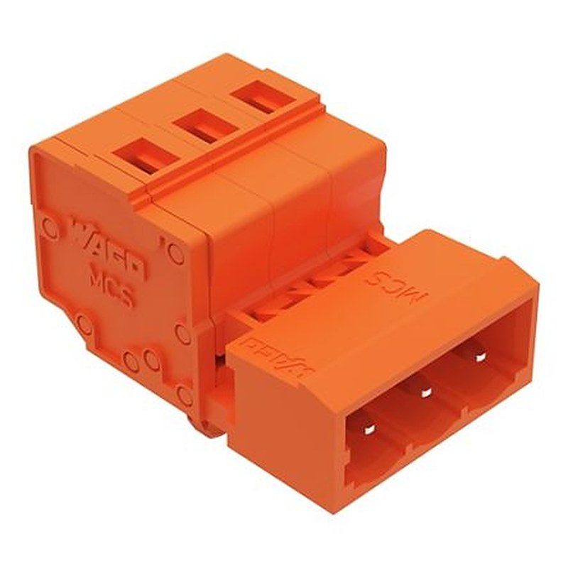 WAGO 231 Series Snap-in Pluggable Connector Male Cage Clamp, 3-Pole, 12A, 3-Way