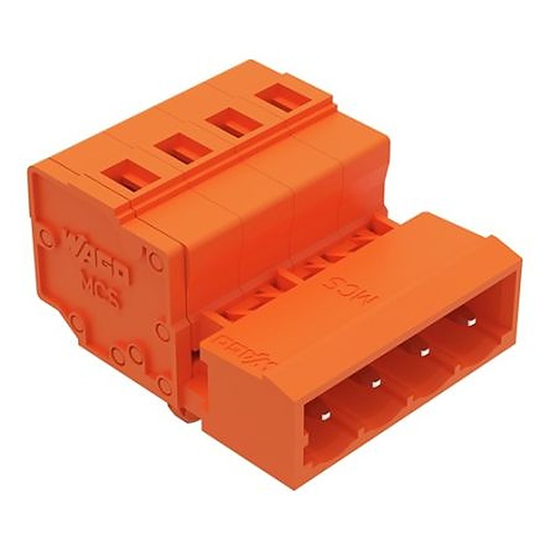 WAGO 231 Series Snap-in Pluggable Connector Male Cage Clamp, 4-Pole, 12A, 4-Way