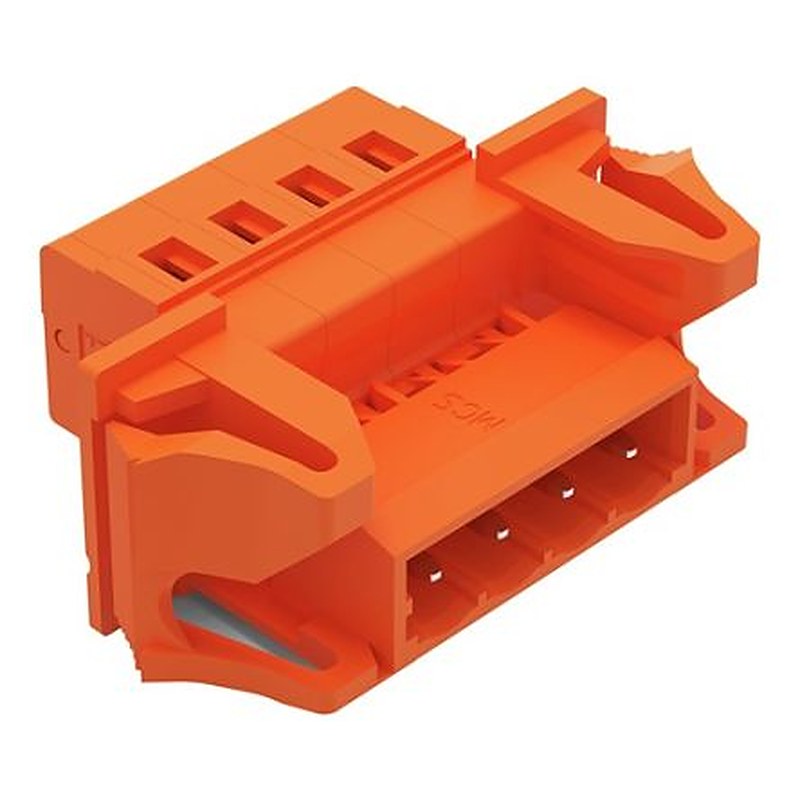 WAGO 231 Series Snap-in Pluggable Connector Male Cage Clamp, 4-Pole, 12A, 4-Way