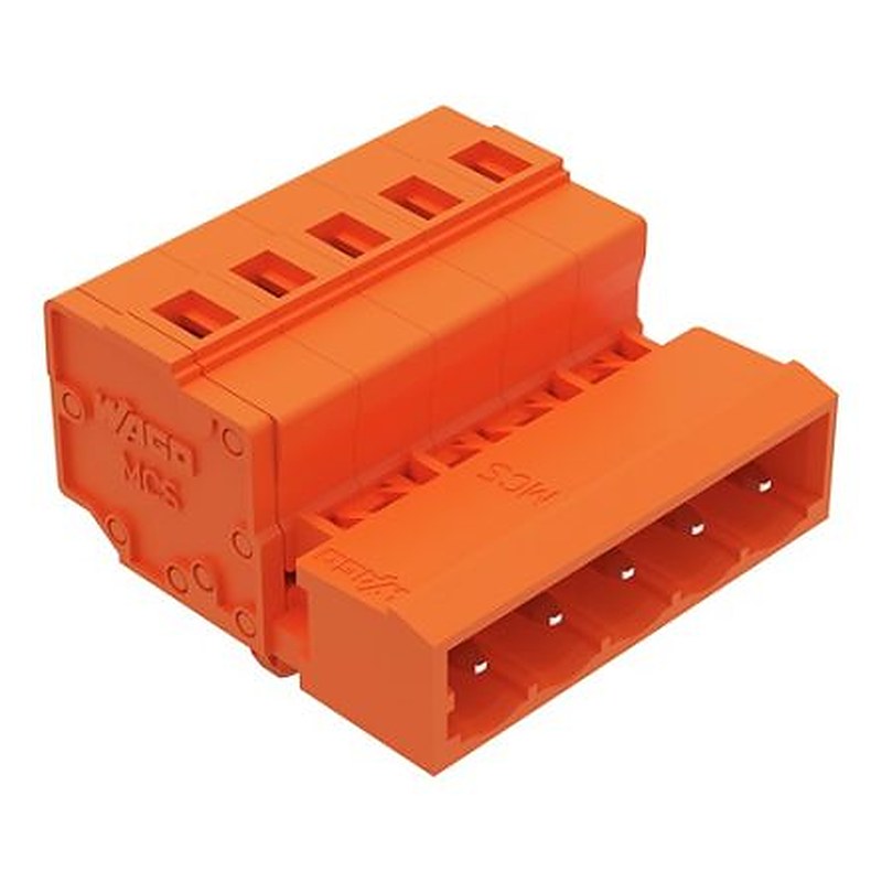 WAGO 231 Series Snap-in Pluggable Connector Male Cage Clamp, 5-Pole, 12A, 5-Way