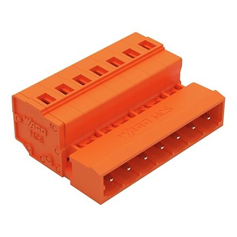 WAGO 231 Series Snap-in Pluggable Connector Male Cage Clamp, 7-Pole, 12A, 7-Way