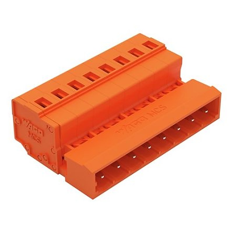 WAGO 231 Series Snap-in Pluggable Connector Male Cage Clamp, 8-Pole, 12A, 8-Way