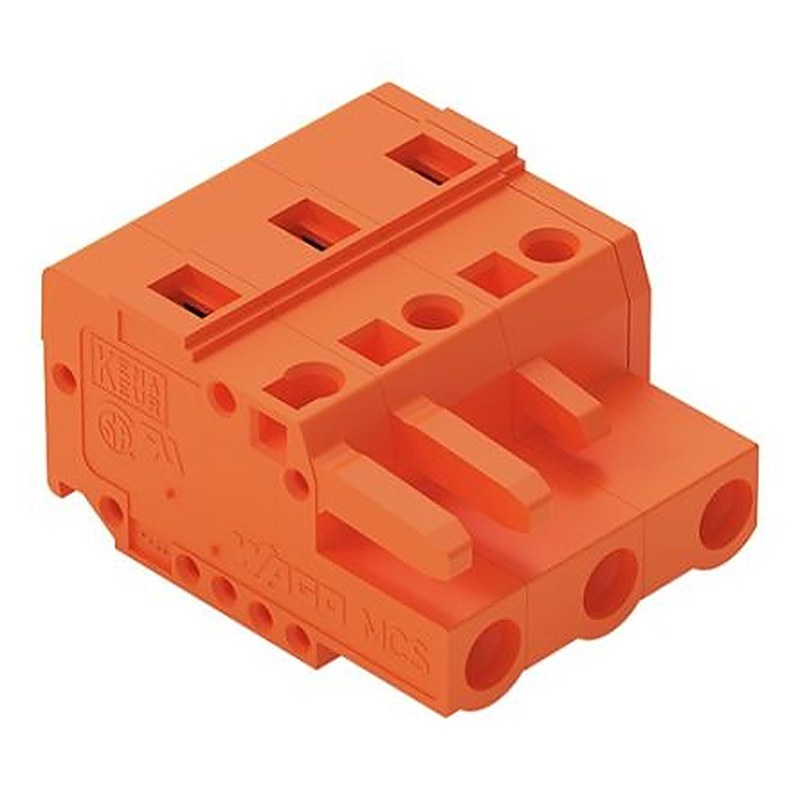 WAGO 231 Series Snap-in Pluggable Connector Female Cage Clamp, 3-Pole, 16A, 3-Way