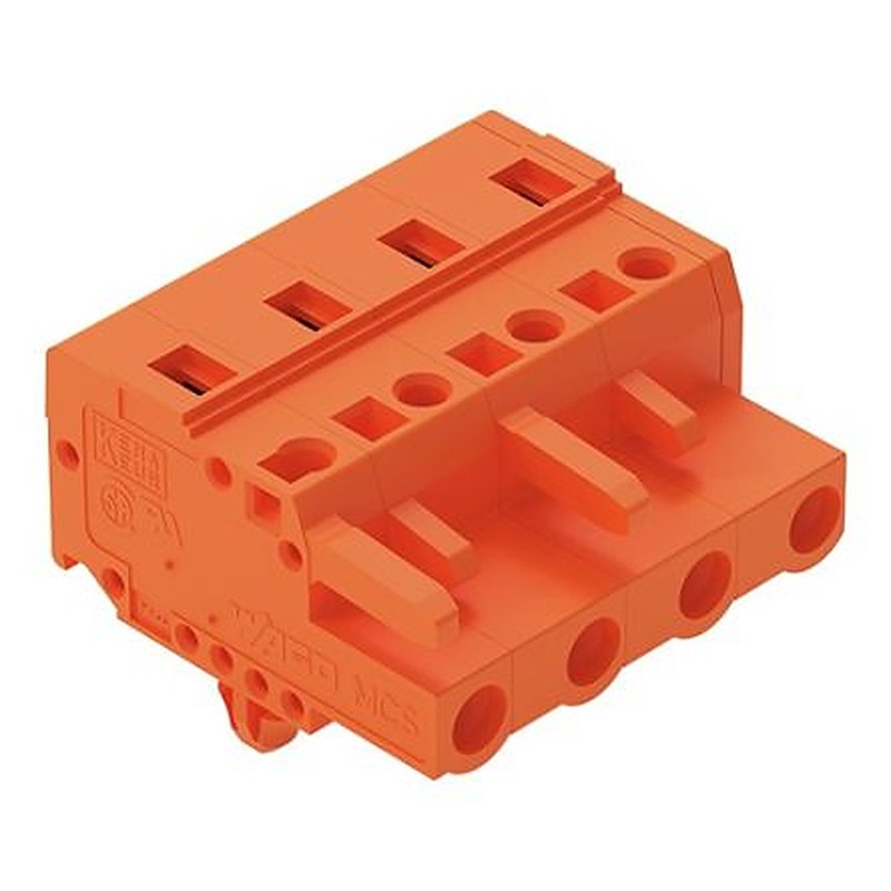 WAGO 231 Series Free Hanging Pluggable Connector Female Cage Clamp, 4-Pole, 16A, 4-Way