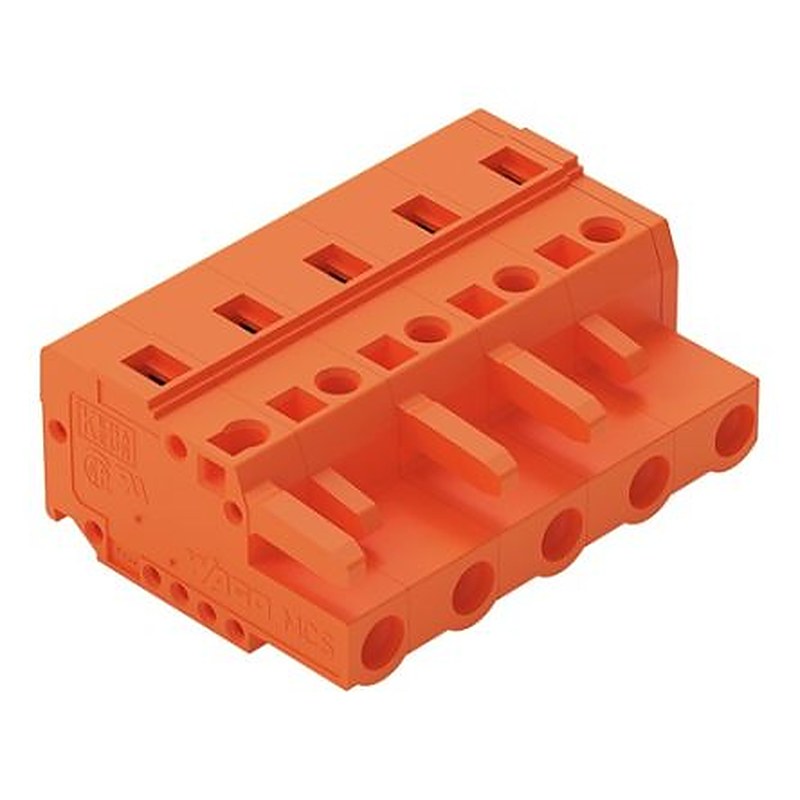 WAGO 231 Series Snap-in Connector Female Cage Clamp, 5-Pole, 16A, 5-Way