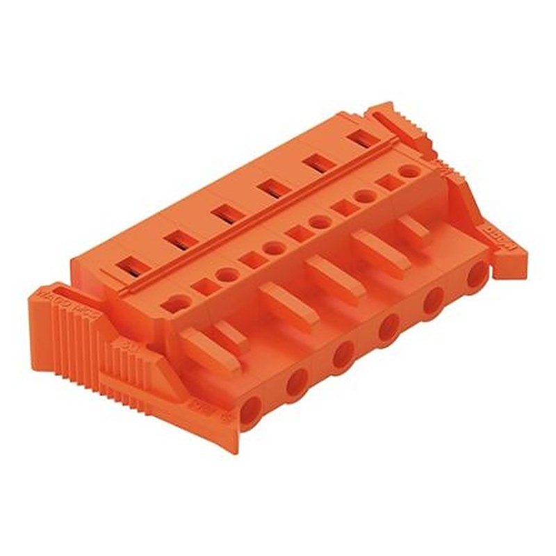 WAGO 231 Series Free Hanging Pluggable Connector Female Cage Clamp, 6-Pole, 16A, 6-Way