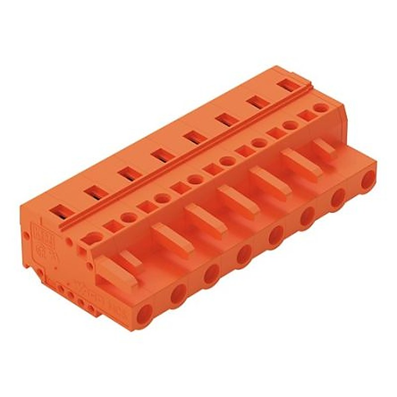 WAGO 231 Series Free Hanging Pluggable Connector Female Cage Clamp, 8-Pole, 16A, 8-Way