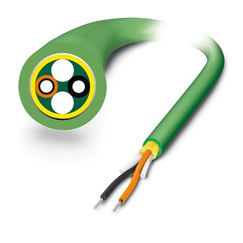 Phoenix Contact Polymer Duplex Fibre Optic Cable, 1000 μm Polyurethane, Green, 100 m