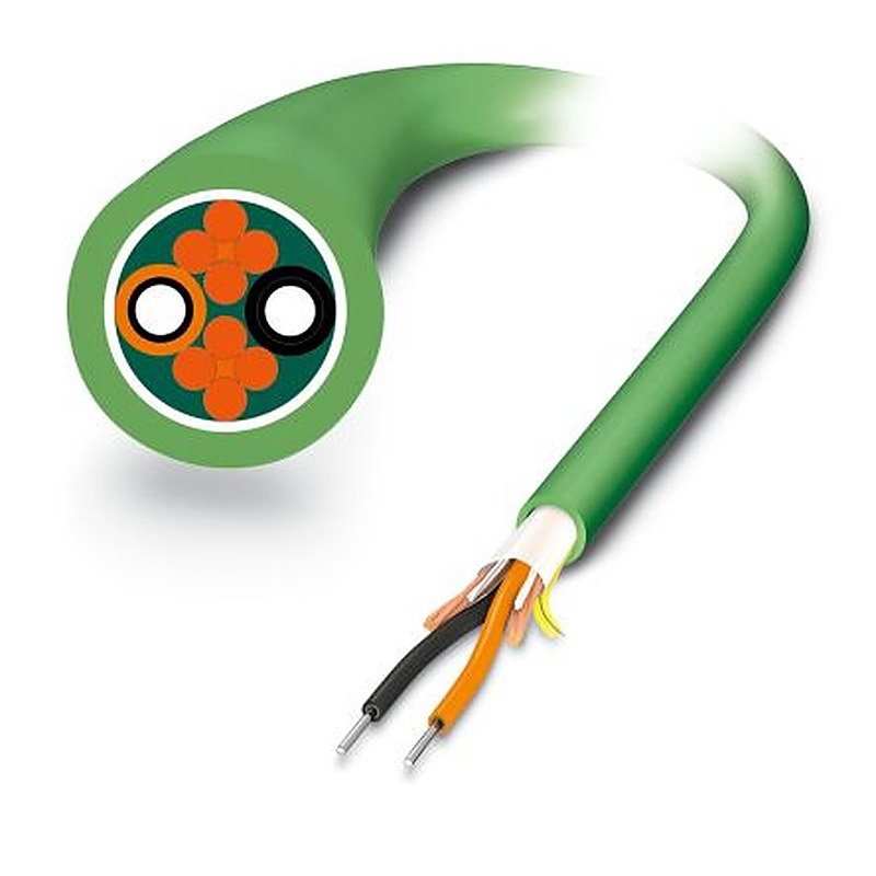 Phoenix Contact Polymer Duplex Fibre Optic Cable, 1000 μm Polyurethane, Green, 1 m