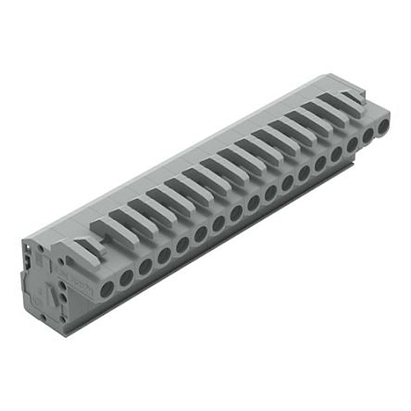 WAGO 232 Series Snap-in Pluggable Connector Female Cage Clamp, 17-Pole, 14A, 17-Way