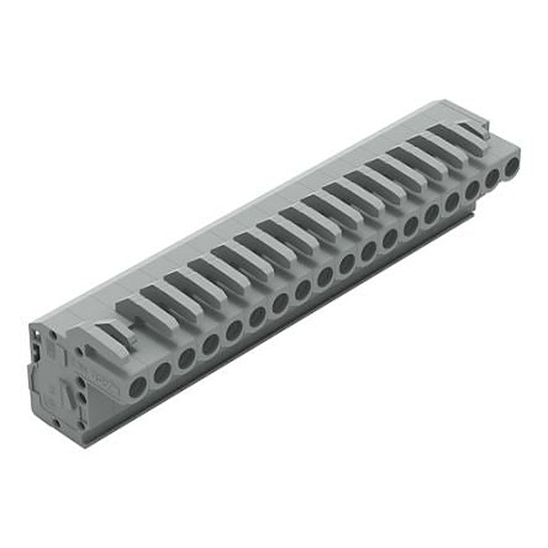 WAGO 232 Series Free Hanging Pluggable Connector Female Cage Clamp, 18-Pole, 14A, 18-Way