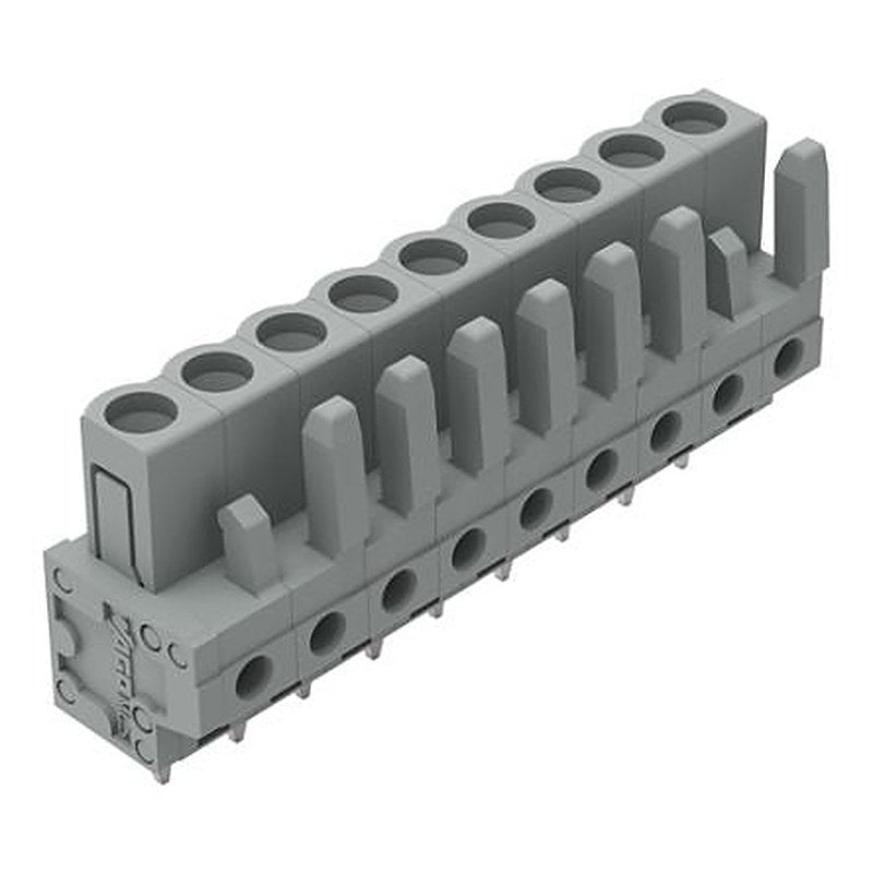 WAGO 232 Series Straight PCB PCB Header, 9-Contact, 1 Row, 5 mm Pitch Solder