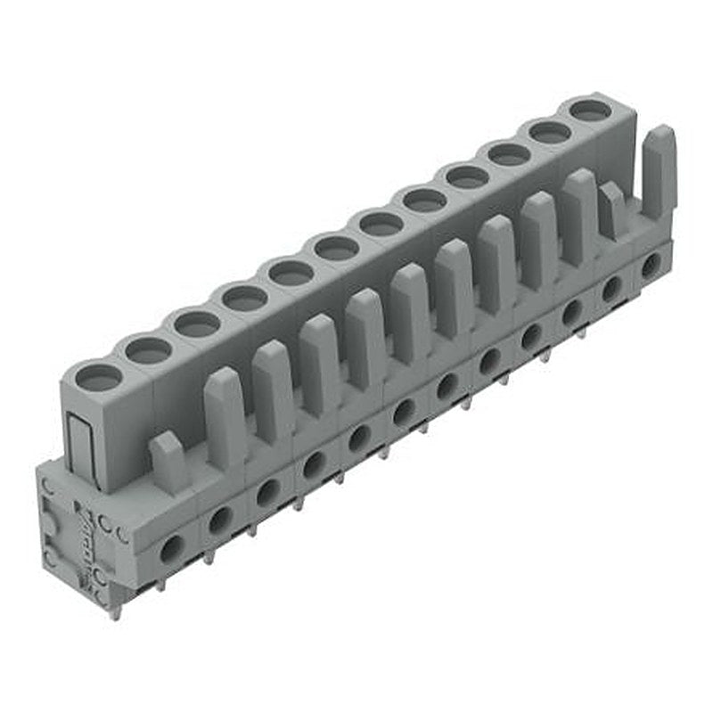 WAGO 232 Series Straight PCB PCB Header, 12-Contact, 1 Row, 5 mm Pitch Pin