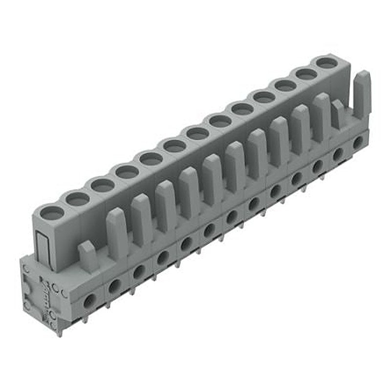 WAGO 232 Series Straight PCB PCB Header, 13-Contact, 1 Row, 5 mm Pitch Pin