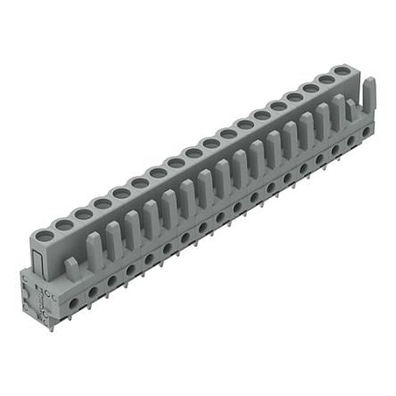 WAGO 232 Series Straight PCB PCB Header, 18-Contact, 1 Row, 5 mm Pitch Solder