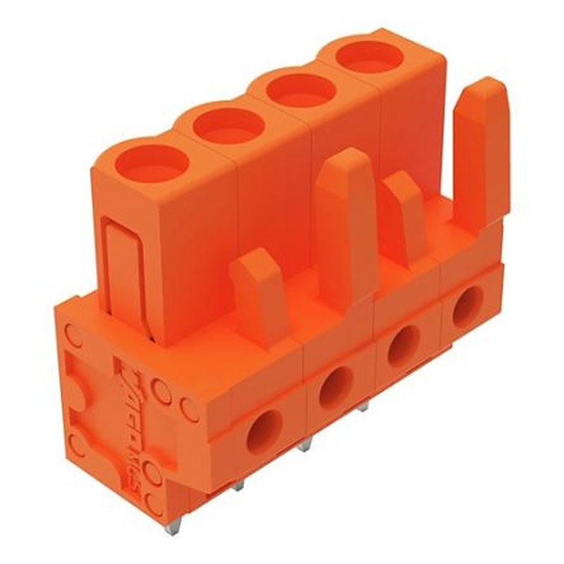WAGO 232 Series Straight PCB PCB Header, 4-Contact, 1 Row, 5.08 mm Pitch Solder