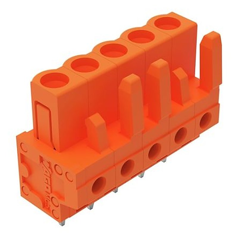 WAGO 232 Series Straight PCB PCB Header, 5-Contact, 1 Row, 5.08 mm Pitch Solder