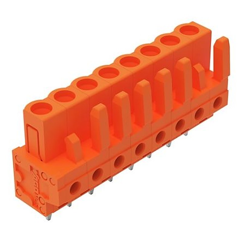 WAGO 232 Series Straight PCB PCB Header, 8-Contact, 1 Row, 5.08 mm Pitch Solder