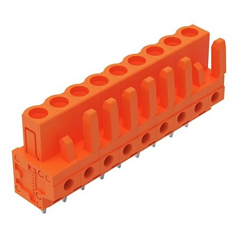 WAGO 232 Series Straight PCB PCB Header, 9-Contact, 1 Row, 5.08 mm Pitch Solder