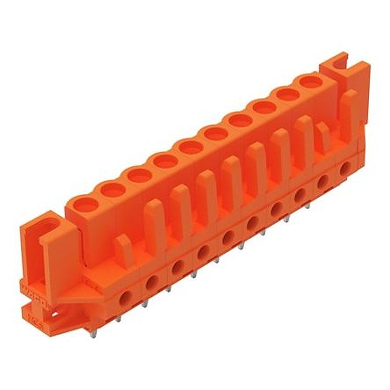 WAGO 232 Series Straight PCB PCB Header, 10-Contact, 1 Row, 5.08 mm Pitch Solder