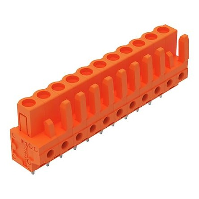 WAGO 232 Series Straight PCB PCB Header, 11-Contact, 1 Row, 5.08 mm Pitch Solder