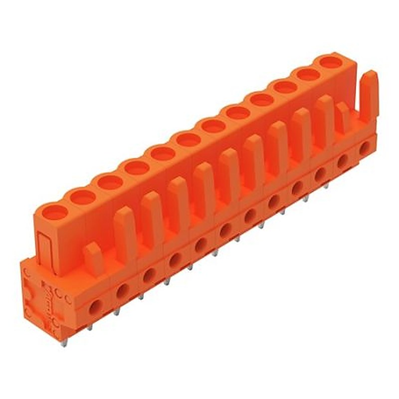 WAGO 232 Series Straight PCB PCB Header, 12-Contact, 1 Row, 5.08 mm Pitch Solder Pin
