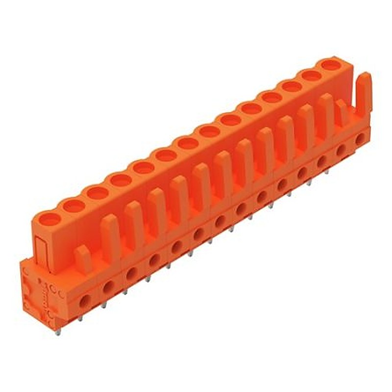 WAGO 232 Series Straight PCB PCB Header, 14-Contact, 1 Row, 5.08 mm Pitch Solder