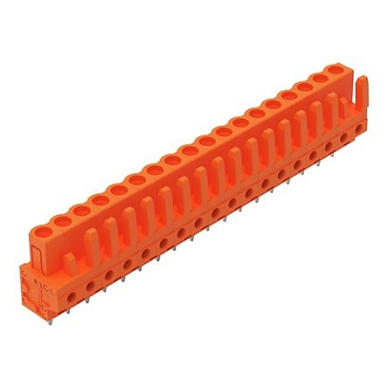 WAGO 232 Series Straight PCB PCB Header, 18-Contact, 1 Row, 5.08 mm Pitch Solder