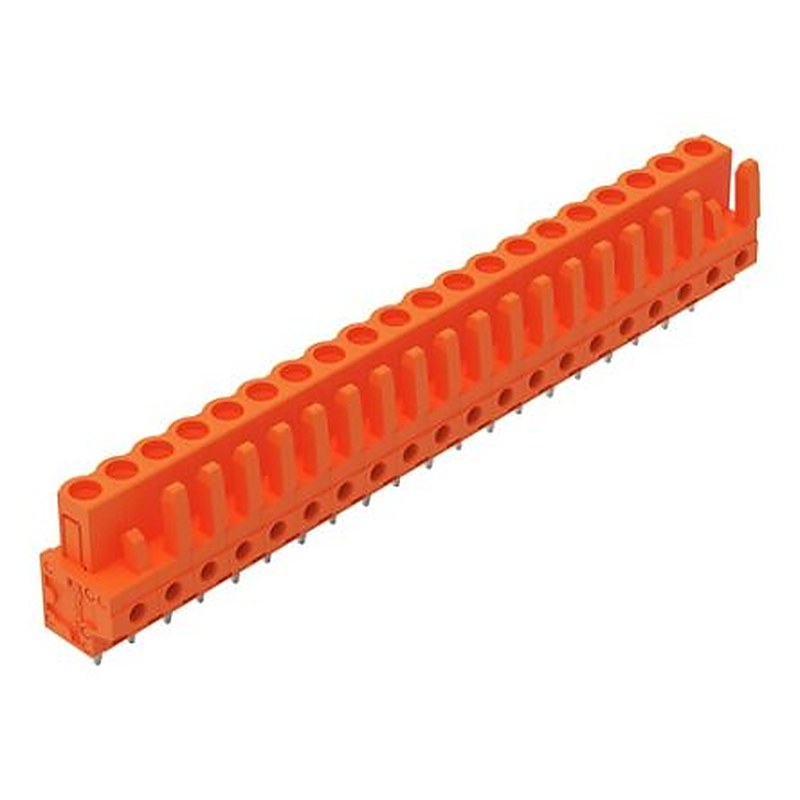 WAGO 232 Series Straight PCB PCB Header, 20-Contact, 1 Row, 5.08 mm Pitch Solder