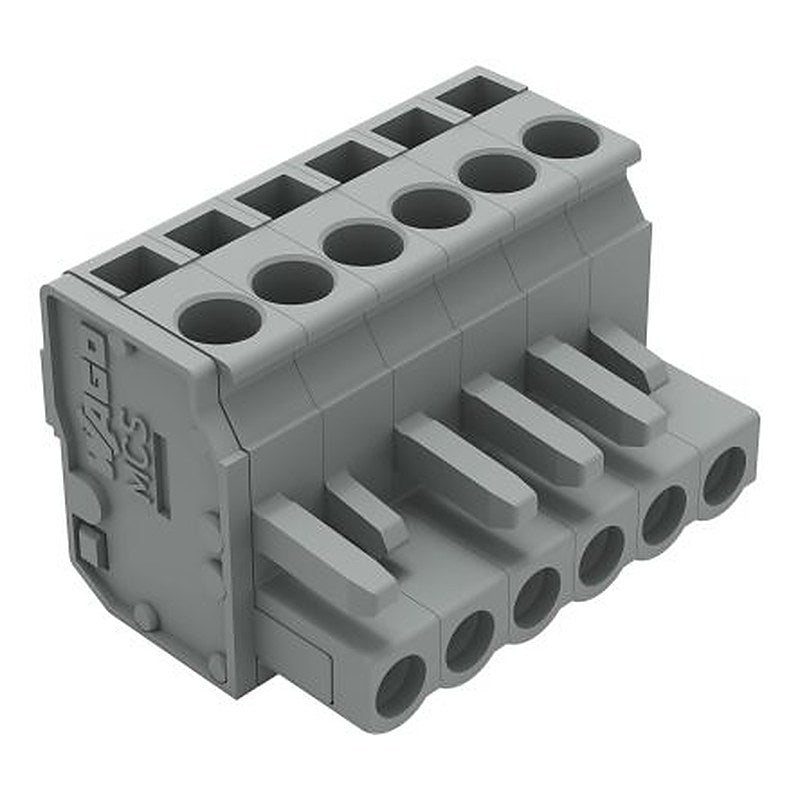 WAGO 232 Series Snap-in Connector Female Cage Clamp, 6-Pole, 14A, 6-Way