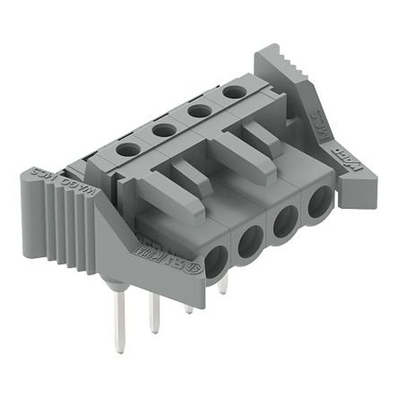 WAGO 232 Series Angled PCB Connector, 4-Contact, 1 Row, 5 mm Pitch Pluggable