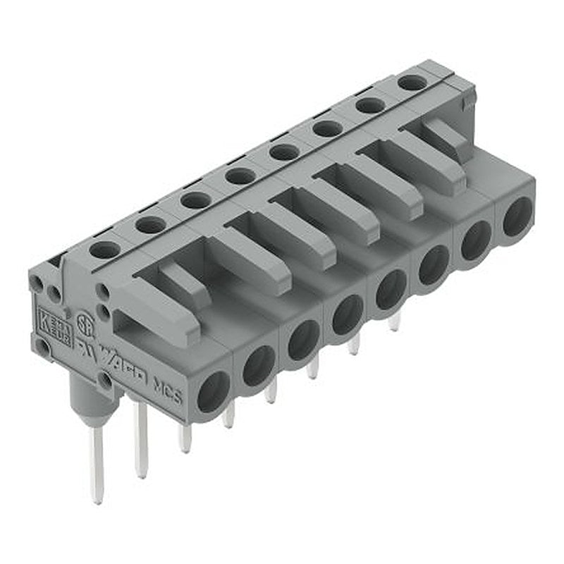 WAGO 232 Series Angled Rail PCB Connector, 8-Contact, 1 Row, 5 mm Pitch Socket