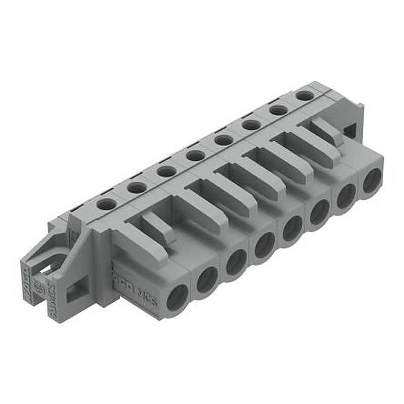 WAGO 232 Series Angled PCB PCB Header, 8-Contact, 1 Row, 5 mm Pitch Solder