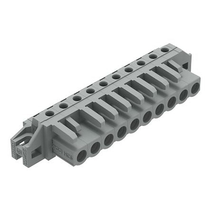 WAGO 232 Series Angled PCB PCB Header, 10-Contact, 1 Row, 5 mm Pitch Solder Pin